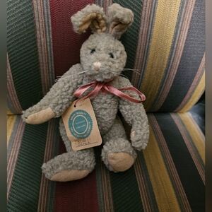 14" Boyd Bear. Plush Bunny - Gray and Tan Name Sarah From The Investment collect